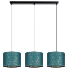 Chandelier on a string REZO 3xE27/60W/230V turquoise