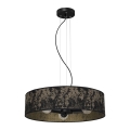 Chandelier on a string SATINO 3xE27/60W/230V black/gold