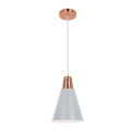 Chandelier on a string SHADE 1xE27/15W/230V copper/grey