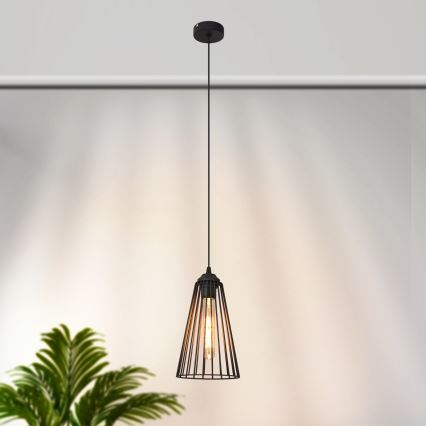 Chandelier on a string TORRI 1xE27/15W/230V d. 16 cm black
