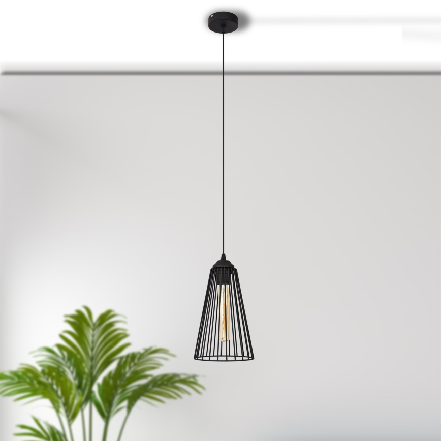 Chandelier on a string TORRI 1xE27/15W/230V d. 16 cm black