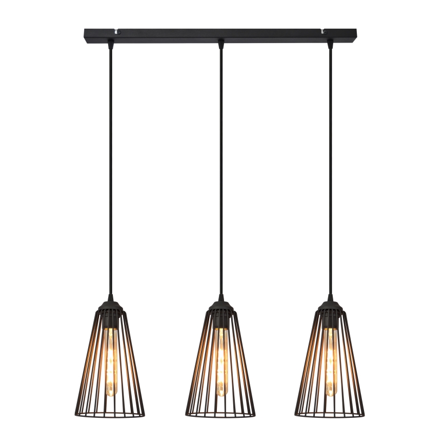 Chandelier on a string TORRI 3xE27/15W/230V black