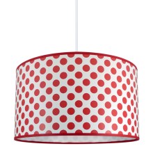 Children chandelier on a string DOTS RED 1xE27/60W/230V