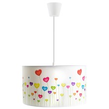Children's chandelier on a string HEARTS 1xE27/60W/230V