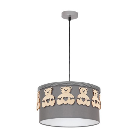 Children's pendant chandelier on a string BEAR 1xE27/60W/230V