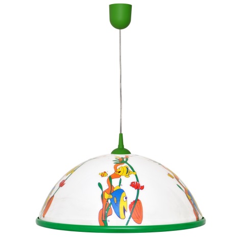 Children's pendant chandelier on a string FISH 1x27/60W/230V