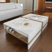 Coffee table PLUS 35x90 cm brown/white