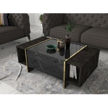 Coffee table VEYRON 37,3x103,8 cm black/gold