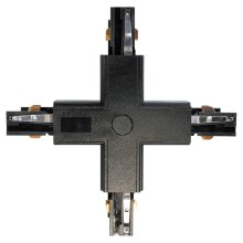 Connector for lights in rail system 3-phase TRACK black type +