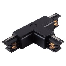 Connector for lights in rail system 3-phase TRACK black type T