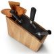 Continenta C4151 - Knife stand with a flexi insert and compartment 31x8x24,5 cm oak