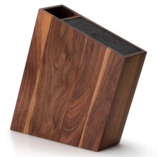 Continenta C4251- Knife stand with a flexi insert and compartment 31x8x24,5 cm walnut