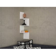 Corner wall shelf CORNER 105,4x25 cm white