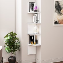 Corner wall shelf DESALDO 155,2x29,6 cm white