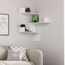 Corner wall shelf LUKSA 90x60 cm white