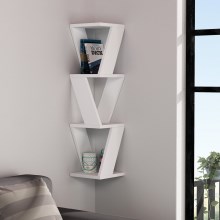 Corner wall shelf ZENA 85x22 cm white