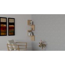 Corner wall shelf ZIKZAK 105,4x25 cm beige