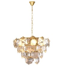 Crystal Chandelier on a Chain DIANA 6×E14/40W/230V Golden