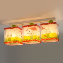 Dalber D-11673 - Children ceiling light MY SWEET HOME 3xE27/60W/230V