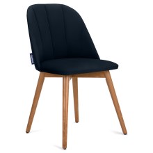 Dining chair BAKERI 86x48 cm dark blue/beech
