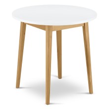 Dining table FRISK 75x80 cm white/natural oak