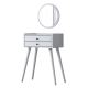 Dressing table RANI 75x85,8 cm + wall mirror d. 40 cm white
