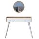 Dressing table RANI 98,6x83,8 cm + wall mirror d. 40 cm brown/white
