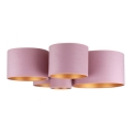 Duolla - Ceiling light ROLLER PENTO 5xE27/60W/230V pink