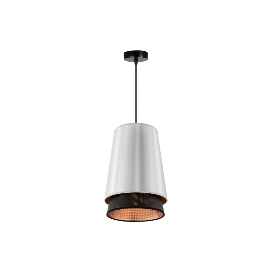 Duolla - Chandelier on a string BELL SHINY 1xE27/15W/230V d. 25 cm silver/black