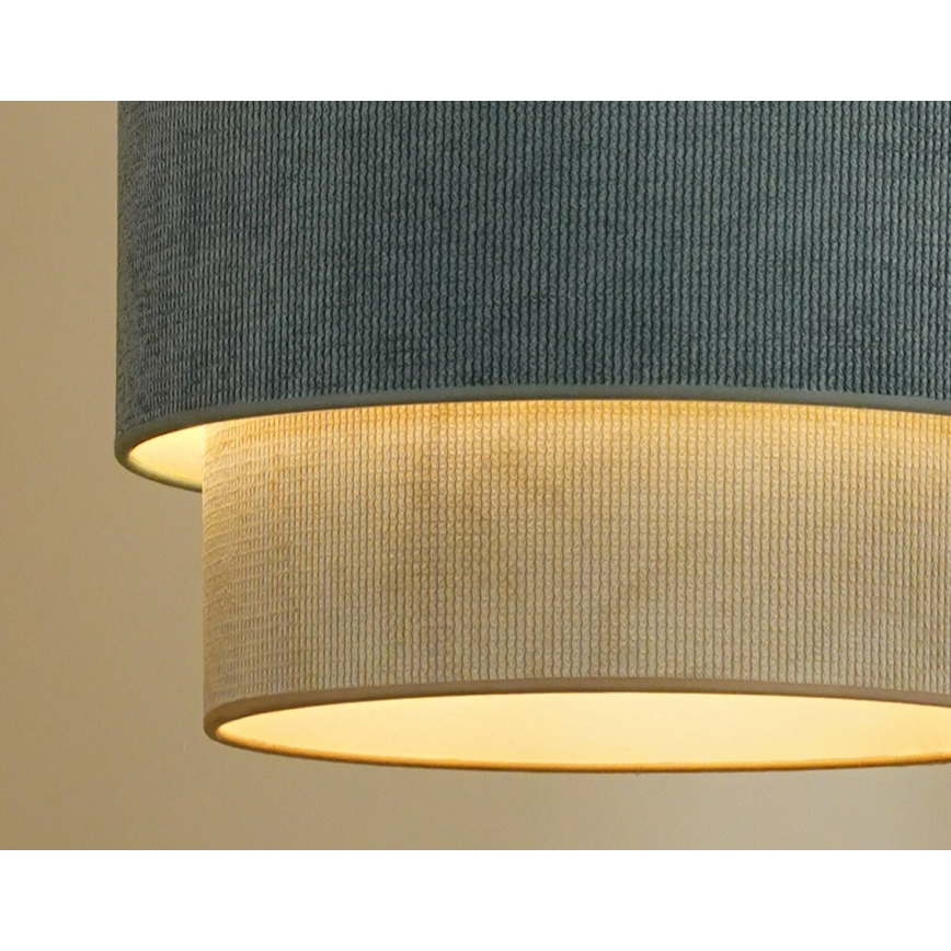 Duolla - Chandelier on a string CORDUROY 1xE27/15W/230V d. 40 cm blue/beige