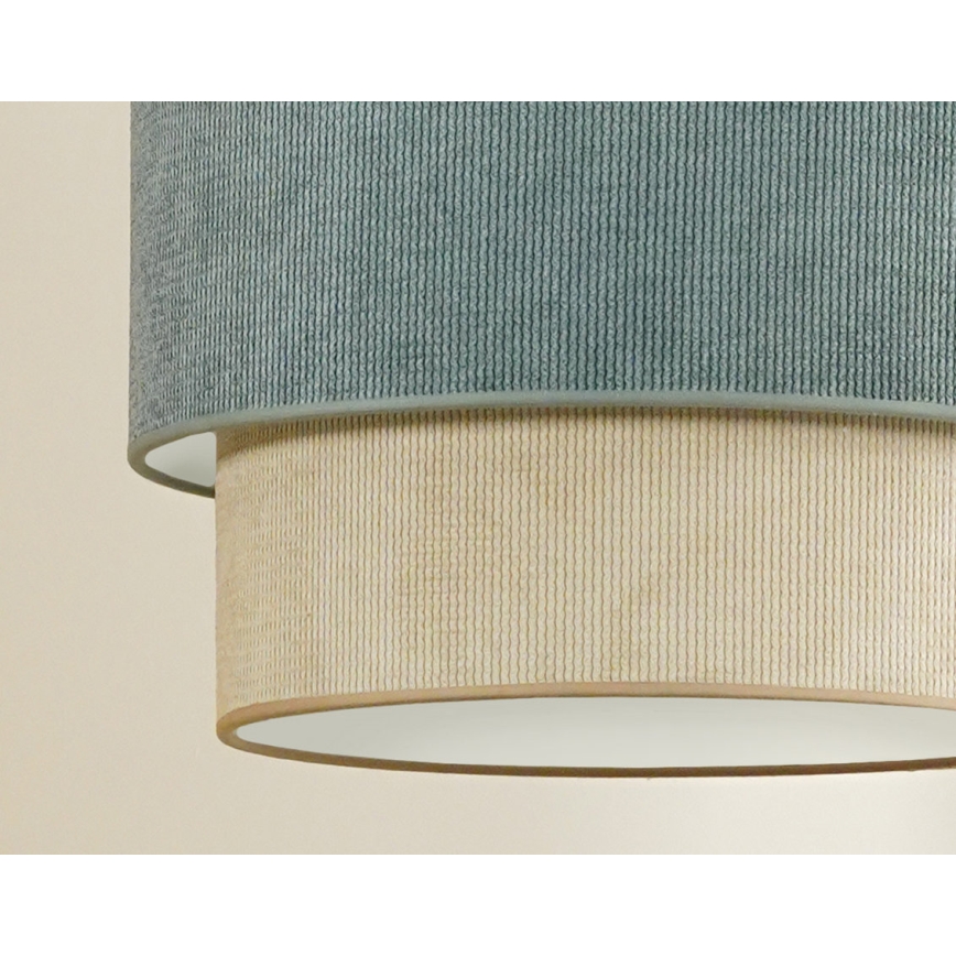 Duolla - Chandelier on a string CORDUROY 1xE27/15W/230V d. 40 cm blue/beige