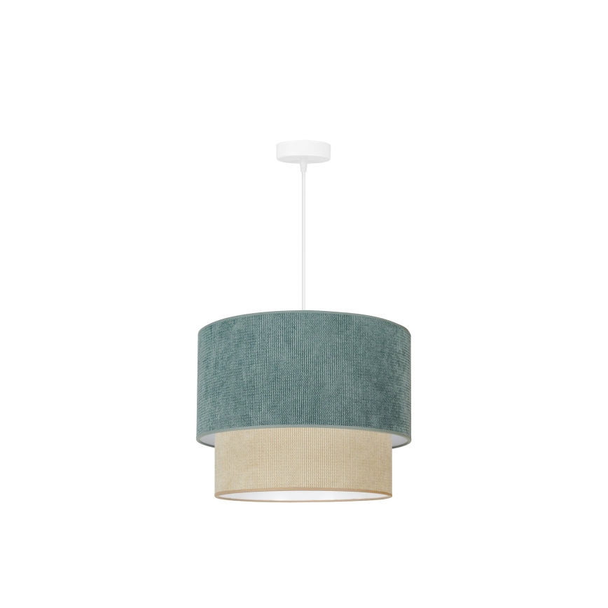 Duolla - Chandelier on a string CORDUROY 1xE27/15W/230V d. 40 cm blue/beige