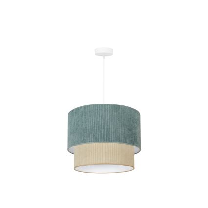 Duolla - Chandelier on a string CORDUROY 1xE27/15W/230V d. 40 cm blue/beige
