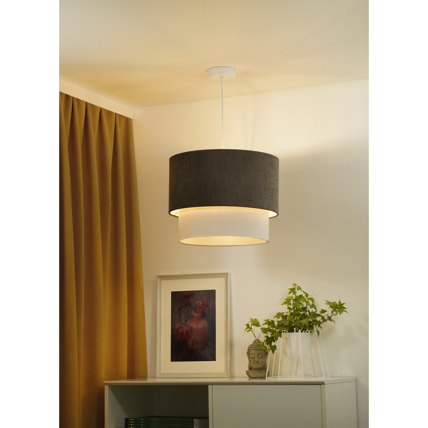 Duolla - Chandelier on a string CORDUROY 1xE27/15W/230V d. 40 cm brown/creamy
