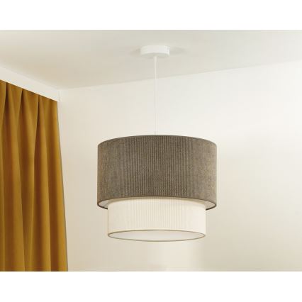 Duolla - Chandelier on a string CORDUROY 1xE27/15W/230V d. 40 cm brown/creamy