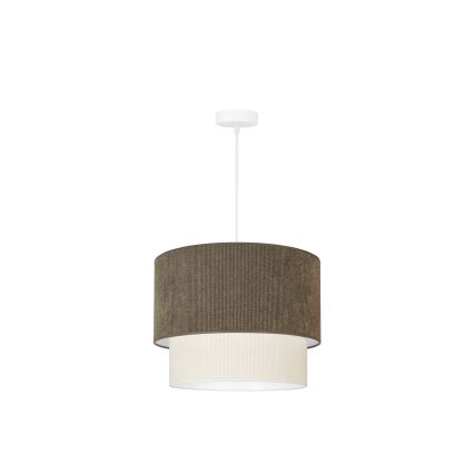 Duolla - Chandelier on a string CORDUROY 1xE27/15W/230V d. 40 cm brown/creamy
