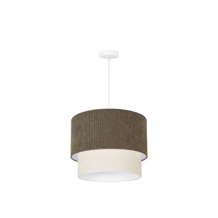Duolla - Chandelier on a string CORDUROY 1xE27/15W/230V d. 40 cm brown/creamy