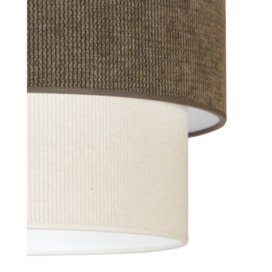 Duolla - Chandelier on a string CORDUROY 1xE27/15W/230V d. 40 cm brown/creamy