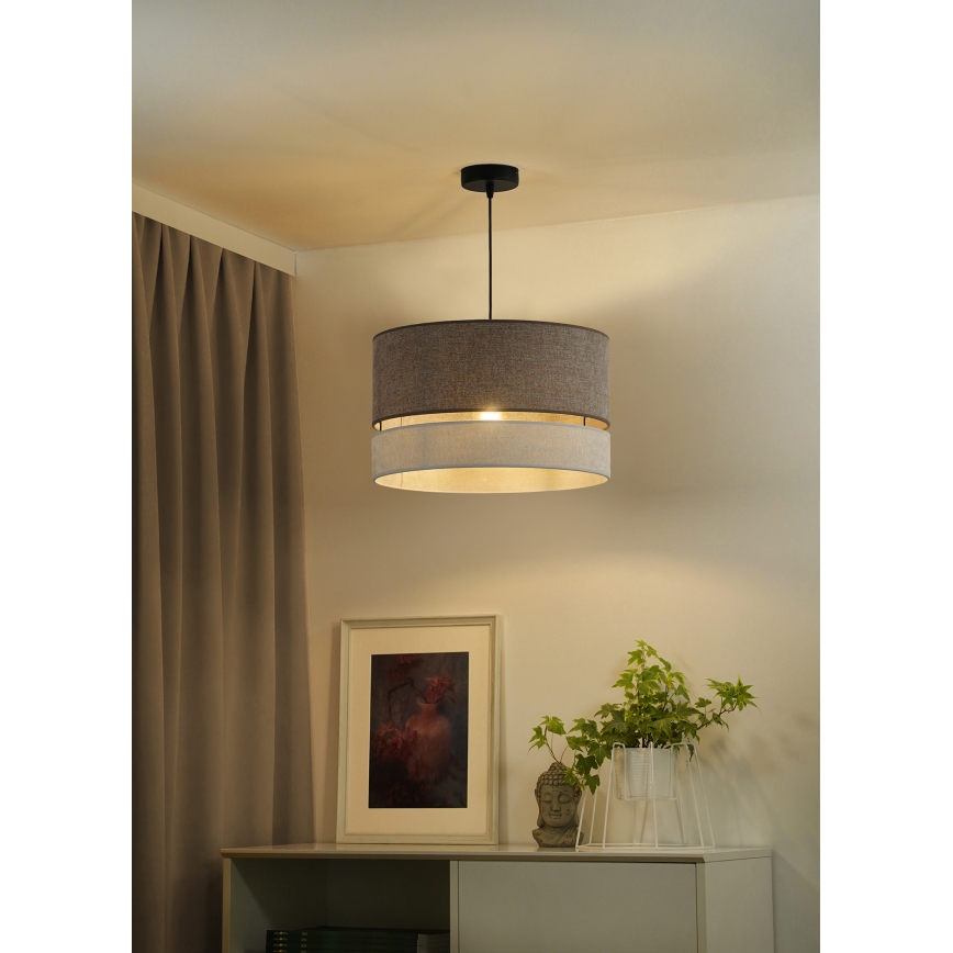 Duolla - Chandelier on a string DOUBLE 1xE27/15W/230V d. 40 cm brown/grey