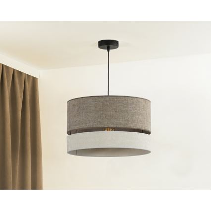 Duolla - Chandelier on a string DOUBLE 1xE27/15W/230V d. 40 cm brown/grey