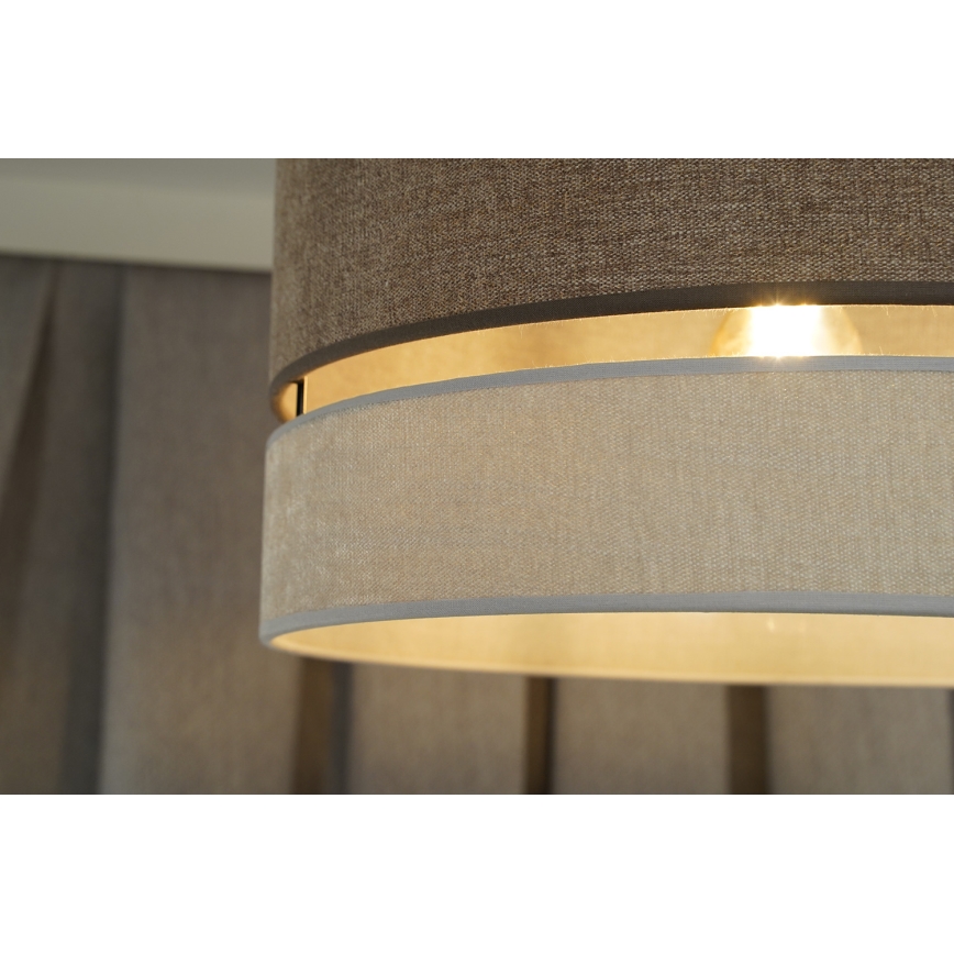 Duolla - Chandelier on a string DOUBLE 1xE27/15W/230V d. 40 cm brown/grey