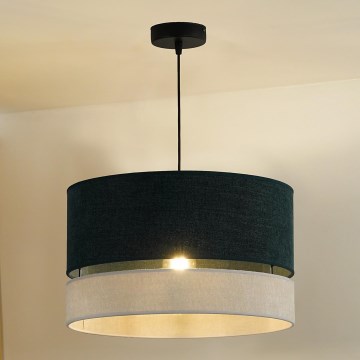 Duolla - Chandelier on a string DOUBLE 1xE27/15W/230V d. 40 cm green/grey