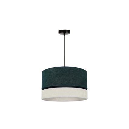 Duolla - Chandelier on a string DOUBLE 1xE27/15W/230V d. 40 cm green/grey