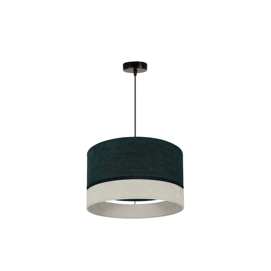 Duolla - Chandelier on a string DOUBLE 1xE27/15W/230V d. 40 cm green/grey