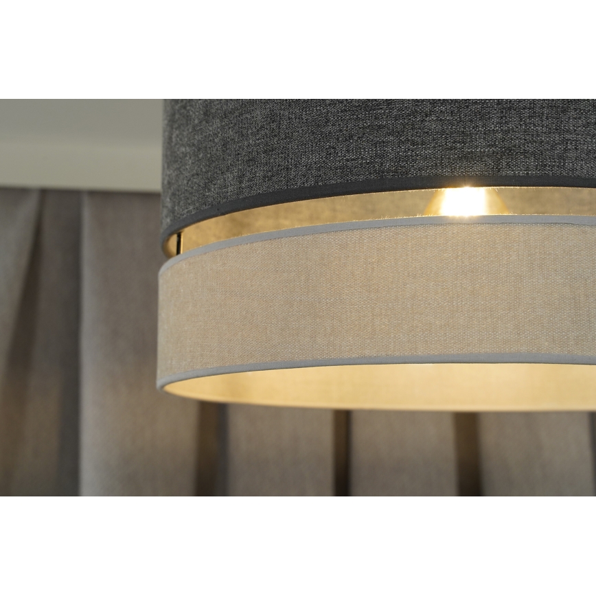 Duolla - Chandelier on a string DOUBLE 1xE27/15W/230V d. 40 cm grey