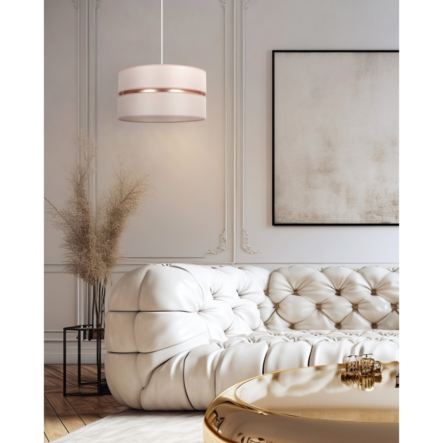 Duolla - Chandelier on a string DUO 1xE27/15W/230V d. 40 cm beige/gold