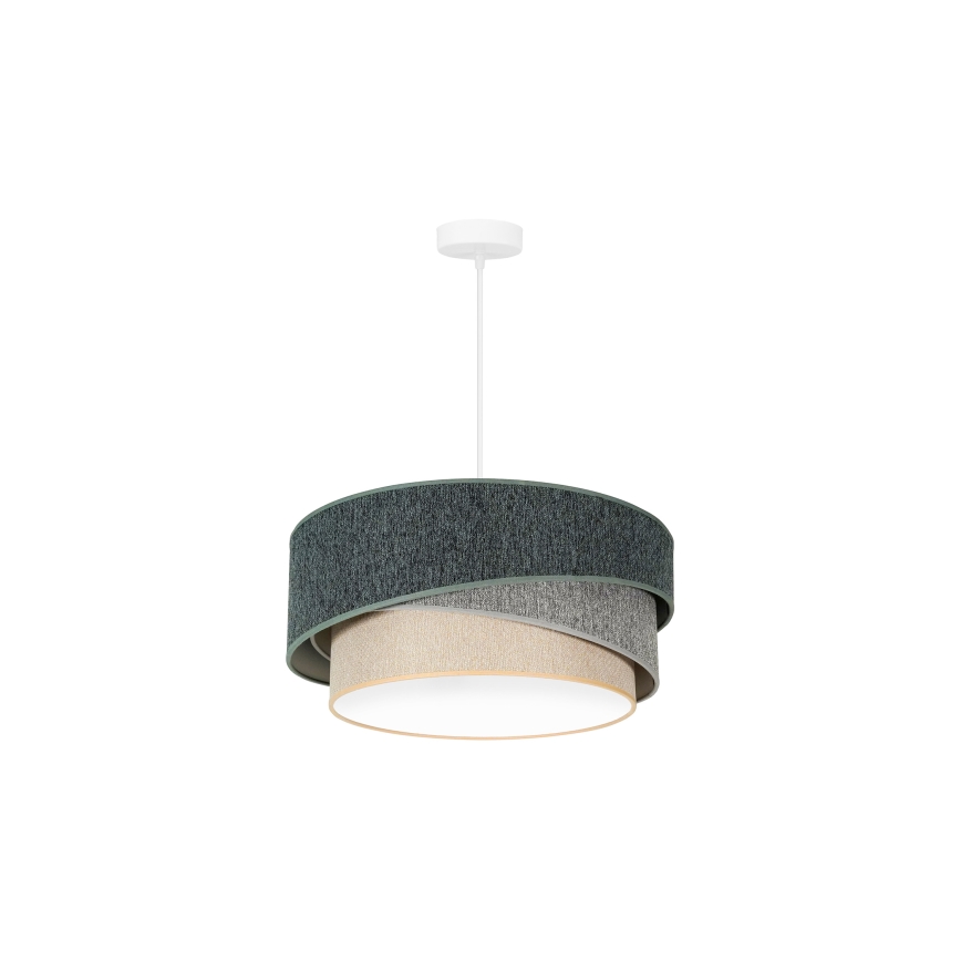 Duolla - Chandelier on a string KOBO ECO RECYCLING 1xE27/15W/230V d. 45 cm green/grey/creamy
