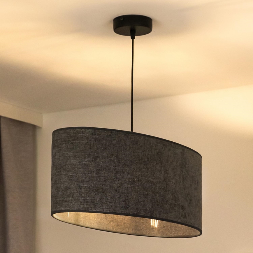 Duolla - Chandelier on a string OVAL 1xE27/15W/230V grey