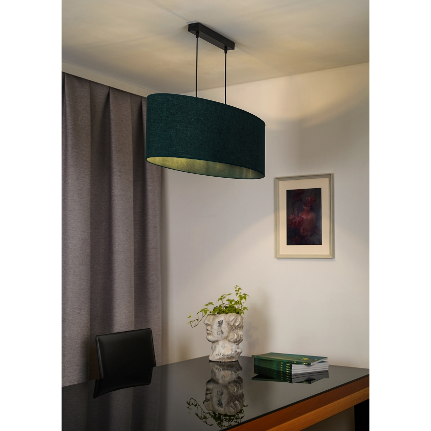 Duolla - Chandelier on a string OVAL 2xE27/15W/230V green