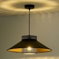 Duolla - Chandelier on a string RIO RATTAN 1xE27/15W/230V black/gold